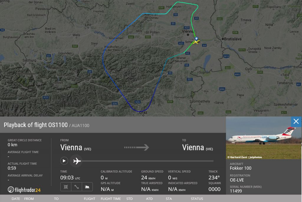 Austrian Airlines Fokker 100 Abschiedsflug