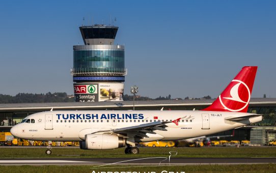 Turkish Airlines steht zum Flughafen Graz