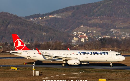 111.111ter Turkish Airlines Passagier startet vom Flughafen Graz