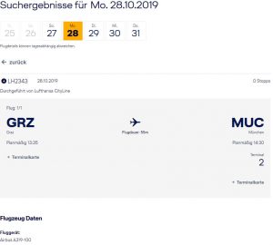 Screenshot © Lufthansa Webseite