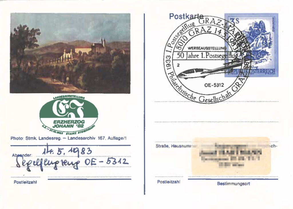 50 Jahre 1. Postsegelflug