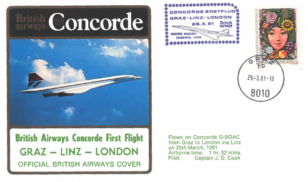 Concorde Erstflug Graz Linz London