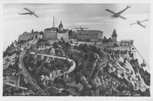 Postkarte Graz Schlossberg Zukunftsbild 1928