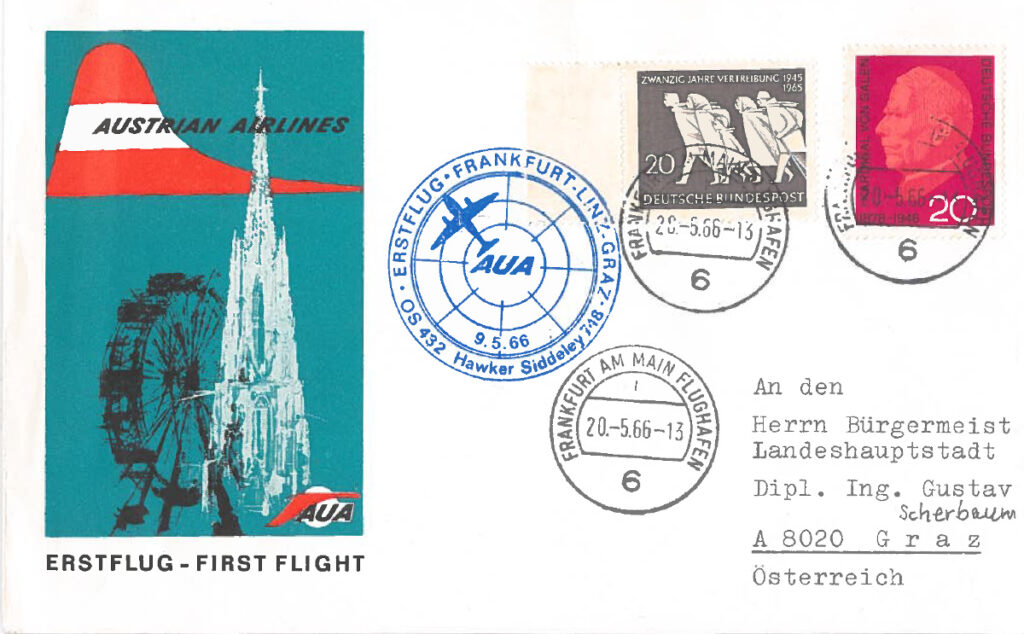 Erstflug Frankfurt - Linz - Graz